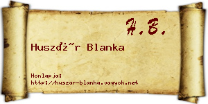 Huszár Blanka névjegykártya